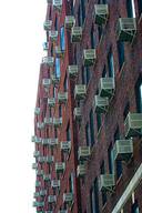 Walls of apartment buildings.