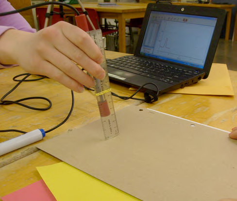 Using a light probe connected to a computer to compare the reflectivity of various materials.