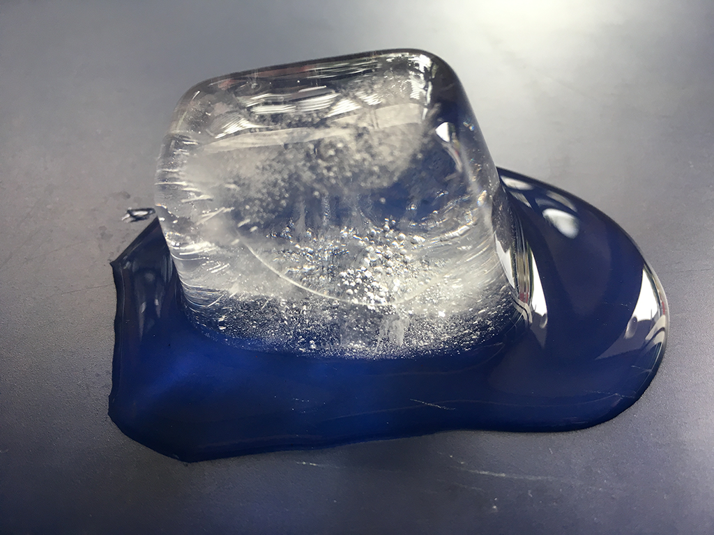 Melting ice cube.