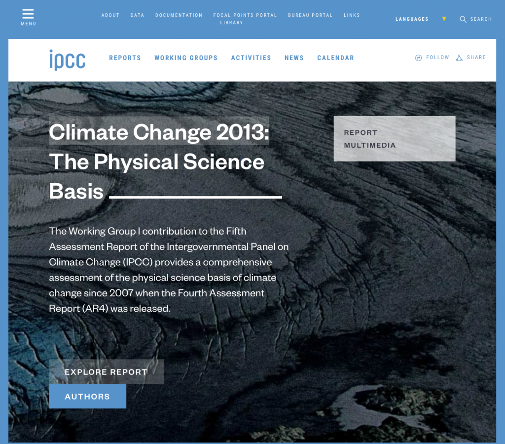 IPCC Fifth Assessment Report: The Physical Science Basis.