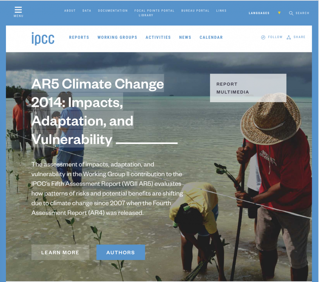 IPCC Fifth Assessment Report: Impacts, Adaptation, and Vulnerability.