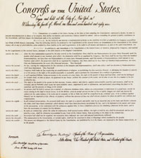 Reproduction of the United States Bill of Rights