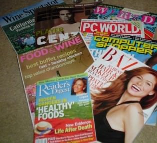 display of magazines
